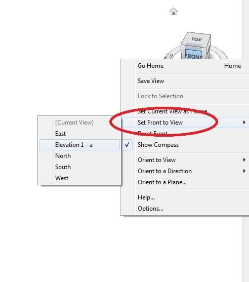 How to align view cube to section in Revit