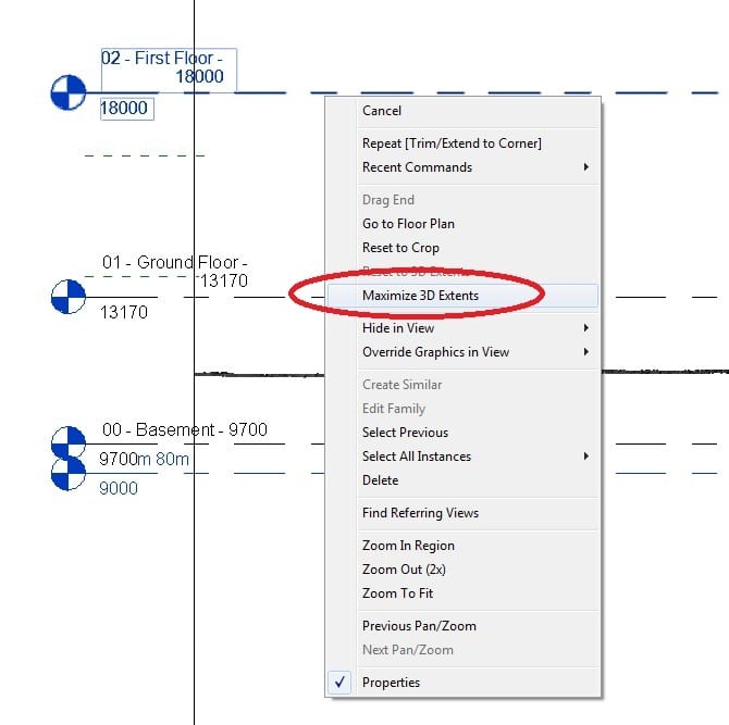 How to always view levels in Revit, regardless of your sections range